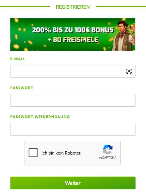 Registrierung bei Lapalingo Casino